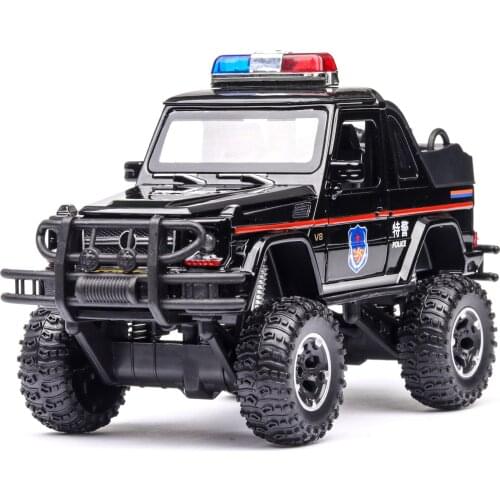 1:32 High Simulation Metal G500 Off-road Convertible Alloy Police Car Model Ornaments For Children Gifts