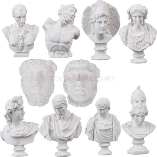 1 Set Resin furnishing articles miniature casting resin bust Miniature Resin Bust Sculpture The ancient myth figures about 7CM