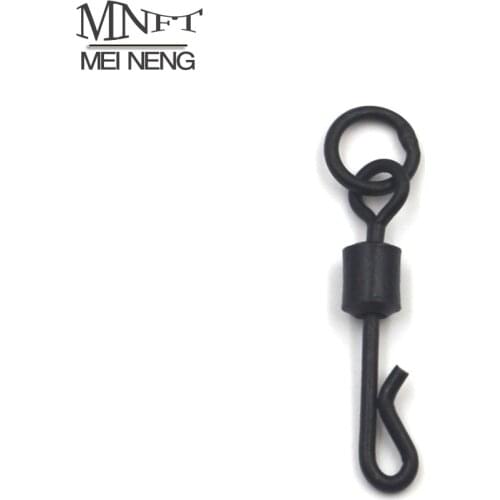 MNFT 20PCS/Set Carp Fishing QC O Swivels Matt Black Ring Long Body Q-Shaped Carping Terminal Tackle