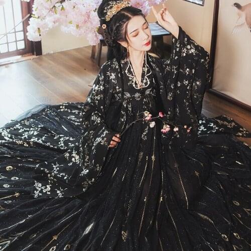 2020 Traditional Hanfu Dance Costume Hanfu Dress Fairy Dress Women Chinese Folk Dance Costumes Ancient Princess Dress SL3367