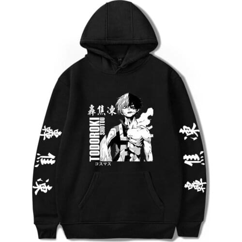 2021 Anime My Hero Academia Shoto Todoroki Harajuku Hoodie Boys/girls Autumn Sports Hooded Sweatshirt Casual Tracksuit Clothes