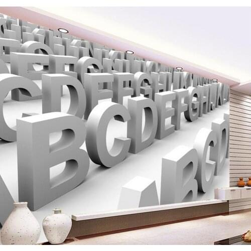 3d wall murals wallpaper Home Decoration Simple 3D stereo Letters Living room TV backdrop photo mural wallpaper