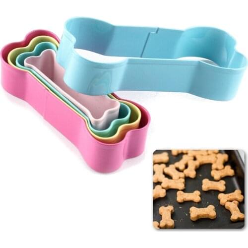 5Pcs Stainless Steel Biscuit Cutter Mold Dog Bone Shape Cookie Cutter Set for Kids Suitabel for Cake Cookie Decorating Tools