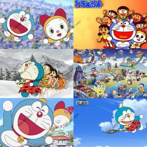 Diamond Painting Doraemon Cartoon Anime Embroidery Full Round Drill Diamond Mosaic Kids Room Decoration Cross Stitch Kits