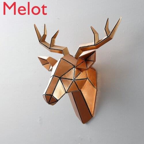 American Creative Simulation Deer Head Wall-mounted Living Room Animal Head Decoration Pendant Retro Wall Decoration Resin Deer