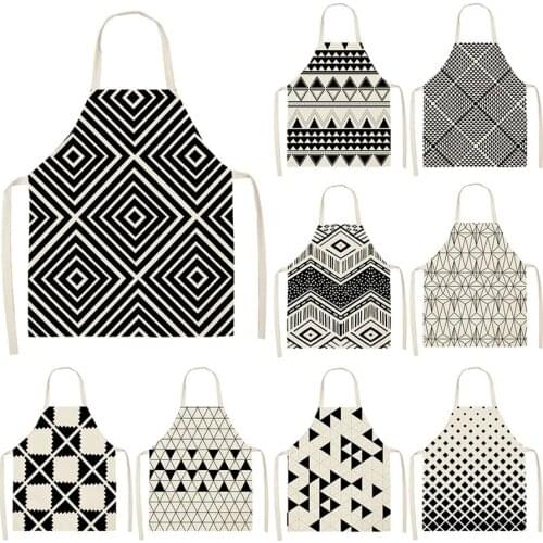 Black geometric pattern Apron Woman kitchen apron master apron Linens apron apron kitchen aprons for women cafe apron for men