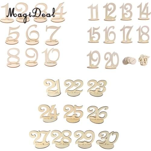 Wooden Round Table Numbers Freestanding for Wedding Table Decoration