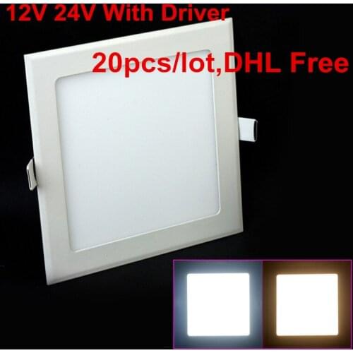 DHL Free shipping 20pcs/lot Ultra thin design 25W AC/DC12V 24V LED ceiling recessed grid downlight / slim square panel light