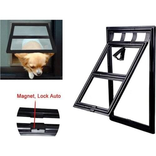 Pet Dog & Cat Gates Door Lockable Gate Way Cat Dog Pet Door Magnetic Flap Door for Screens Anti-mosquito Pet Supplies