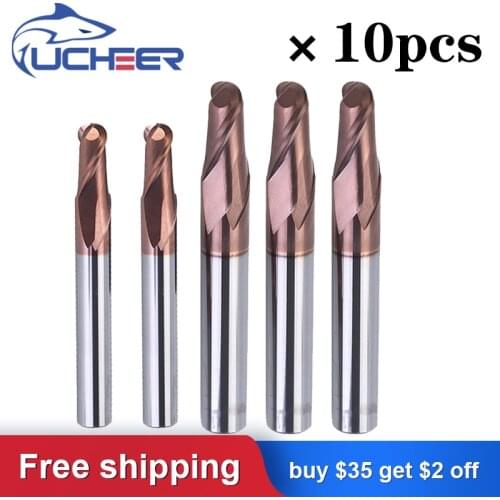 【Wholesale tools】UCHEER 10/50pcs 2B HRC50 4/ 6/8/10/12/16/20mm machine tools Alloy Carbide Milling Cutter End Mill