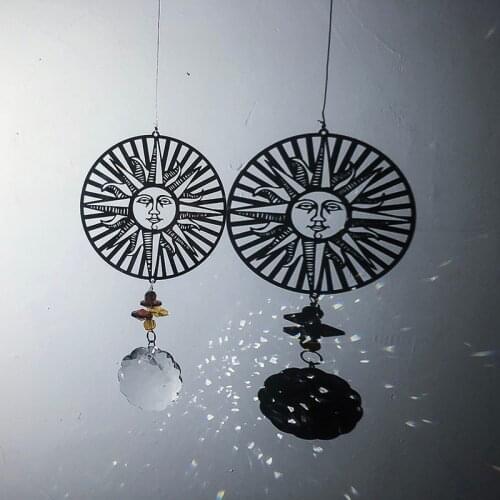 H&D Window Hanging Crystal Suncatcher Metal Sun Decor Fengshui Rainbow Maker Pendants Curtain Home Wedding Decoration Gifts