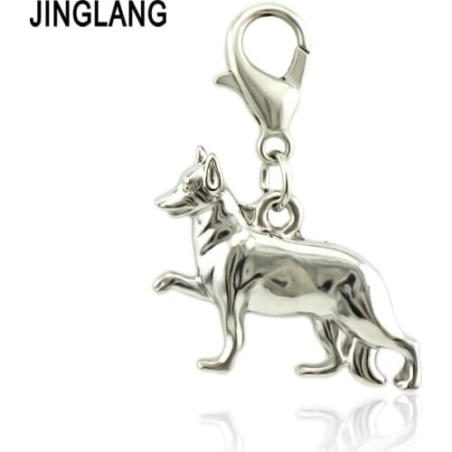 JINGLANG Alloy Dog Charm Necklace Pendants Jewelry Crafts Jewelry Wholesale 12 pcs