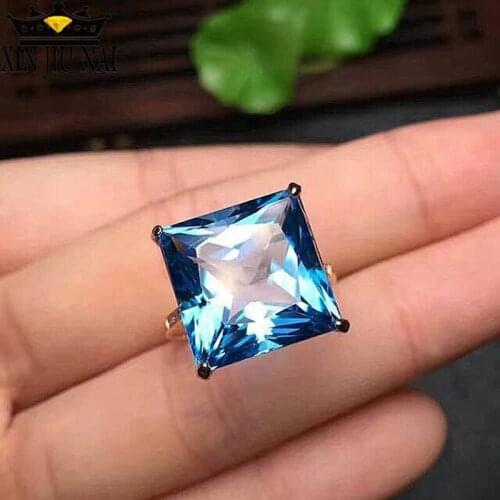 Classic Design Big Simulated AAA+ crystal Stone Rings Fashion Wedding Band Jewelry for Men Women Cheap Wedding sapphire ring