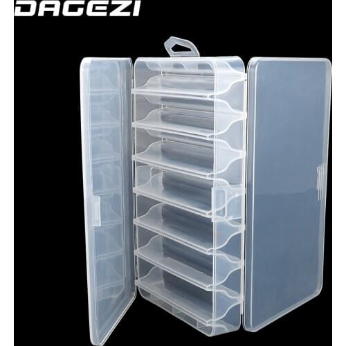 DAGEZI Fishing Box PVC Lure Box Storage Case 14 Compartment Fishing Tackle Tool Lure Box for Carp Fishing Pesca