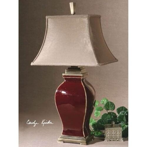 RedTable Lamp Bedside Lamp Ceramic Lamp Generous Luxury Table Lamps for Living Room Decorated Bedroom LED Lamps