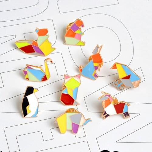 Colorful Building block animal pin Cute Elephant rabbit whale enamel pin brooches women Lapel pins badges Shirt bag jewelry gift
