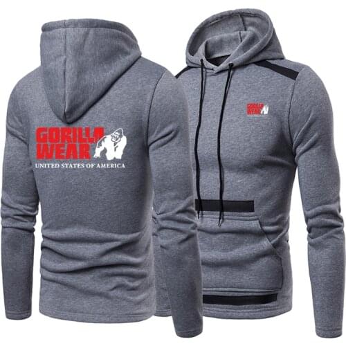New arrival fashion gorilla wear hoodies harajuku printed mens hoodies pullover Winter hoody tracksuits gorilla wear Men