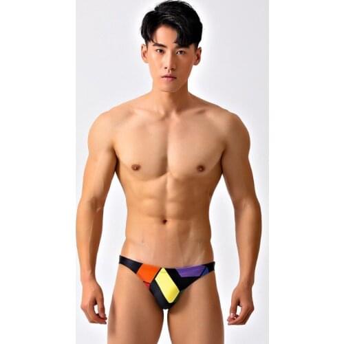 2021 new beach sexy men swimwear bikinis low waist half hip swimsuits hot gay men thong swim trunks briefs Sunga Masculina