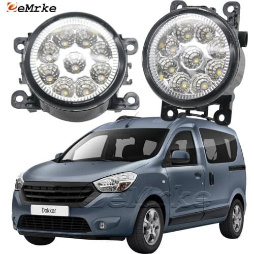 2PCS Car Styling 9-Pieces LED Fog Light Lamp for Dacia Renault Dokker /Dokker Stepway 2012-2019 H11 12V Halogen Fog Lights DRL