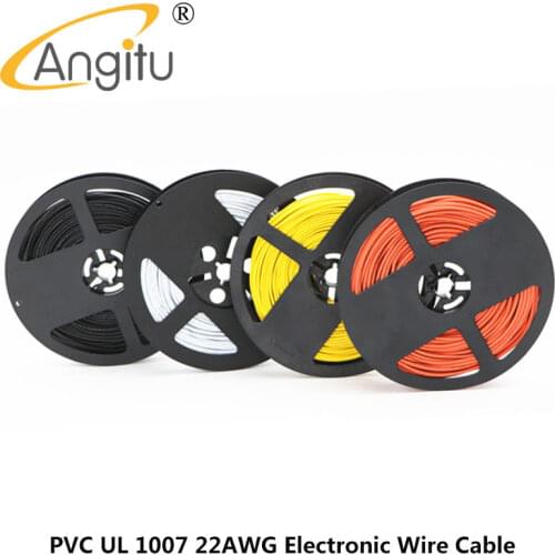 Angitu 50m UL 1007 22AWG Electronic Wire 1.6mm PVC Cable wire