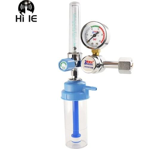 O2 Flow Meter Gas Regulator Flowmeter Medical Oxygen Inhalers Pressure Reducer Humidifying Cups Color Random