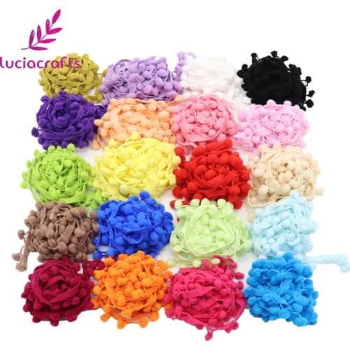SALE Lucia Crafts 2y/12y 10mm Width Pom Pom Trim Ball Fringe Ribbon DIY Sewing Accessory Lace DIY Handmade Materials K0205