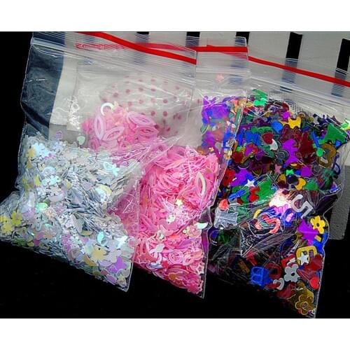 Nail Mix Sequins Glitter Confetti Colorful Flakes for DIY Crafts Nail Art and Makeup Decoration Love Star Flower Design 15 Gram