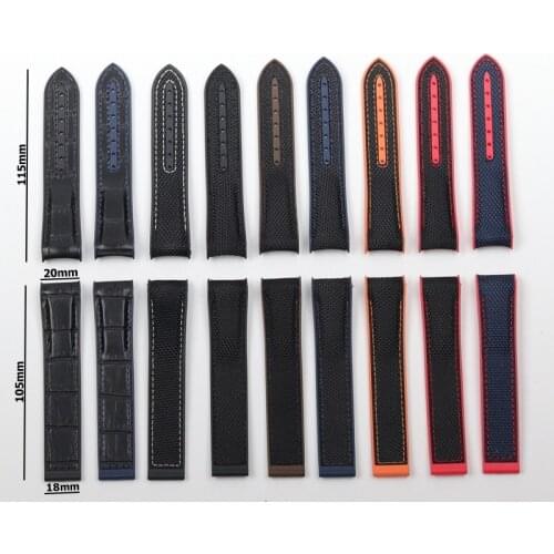20mm fabric Nylon Rubber Watch bands For Omega strap Seamaster 300 Speedmaster 8900 Planet Ocean watchband folding buckle