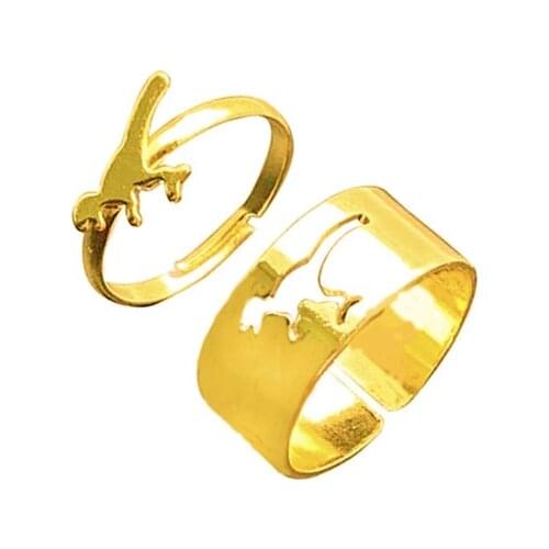 Romantic Lover Couple Rings For Women Men Dinosaur Snake Heart Engagement Wedding Rings Vintage Jewelry Bague