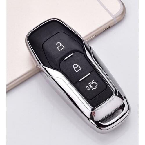 Silver Smart TPU Key Cover Fob Case for Mondeo Edge Ecosport Escort Focus