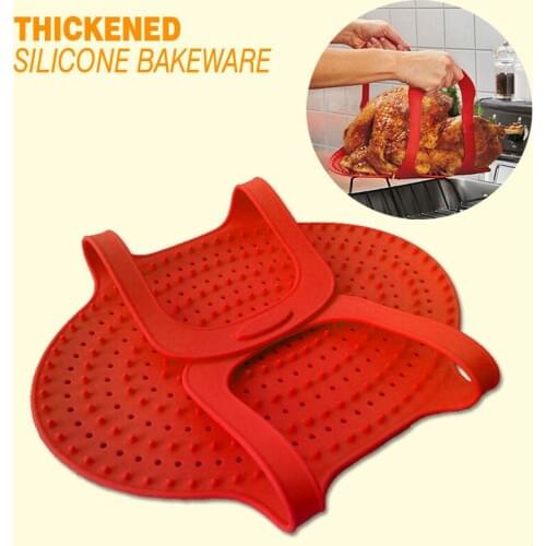 Silicone Turkey Lifter Heat Resistant Non-Stick Oven Meat Roast Barbeque Mat