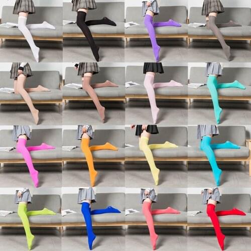 Stretch Stocking Velvet Calze Over Knee Socks Solid Color Temptation Stockings High Students 1 Pair Warm Thigh Long Socks