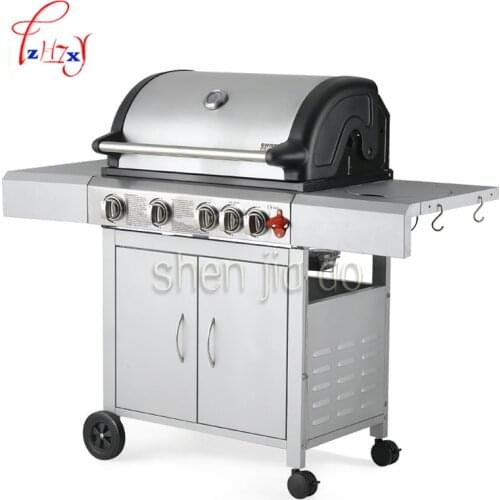 Outdoor/household gas stove Stainless steel Multi-function four-grid grill exports, 4 stoves 1pc