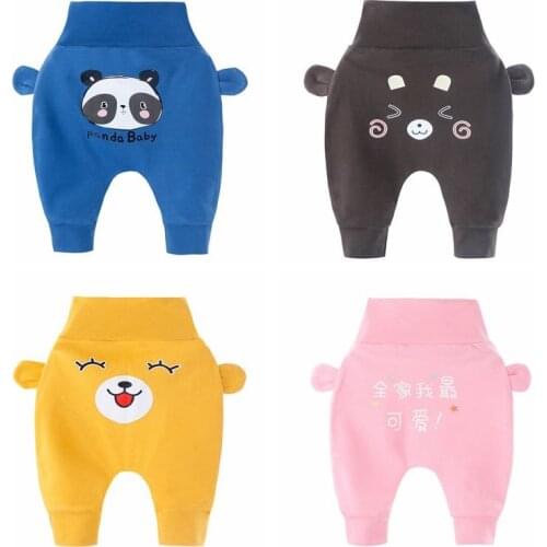 Spring Autumn New Style Kids Baby Boys Girls Big Pp Pants Newborn Baby High Waist Belly Care Pants Childrens Casual Pants