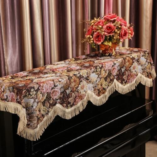 175x75cm retro pastoral thicken piano cover tassel flower pattern dust cover for piano cloth cover cloth dust proof towel