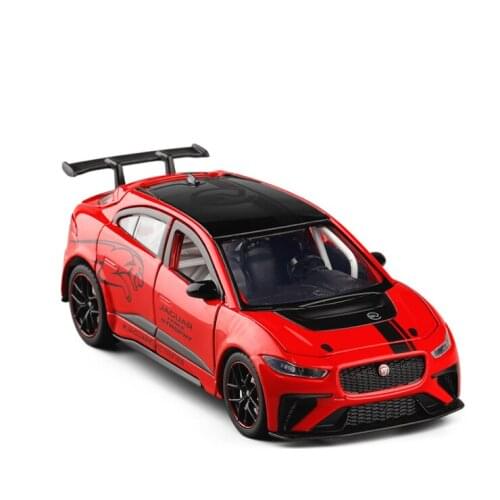 1: 32 Jaguar pure electric car alloy car model six open acousto-optic model toy car childrens toy birthday new year Christmas