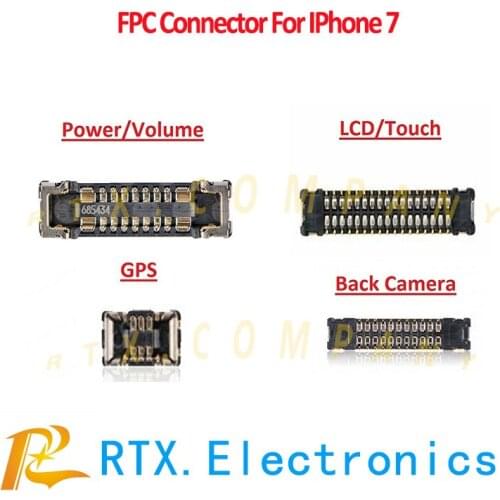 10pcs LCD Touch Screen Camera GPS Antenna Power Volume Fingerprint Sensor FPC Connector on Motherboard For IPhone 7 Logic board
