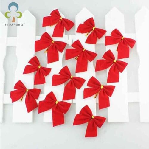 12pcs/lot Christmas tree decorations bowknot decoration family party decoration Christmas tree pendant LYQ