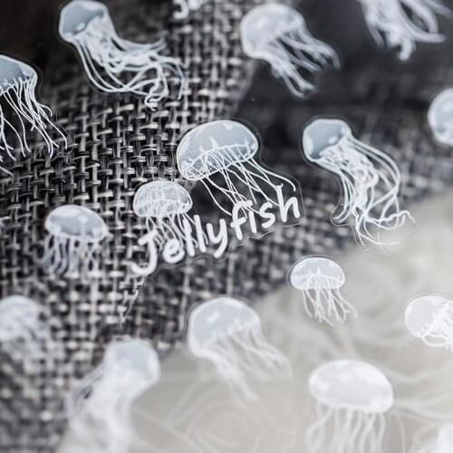 2021 New 3D Bohemia Self-Adhesive White Color Jellyfish Design Stripe Nails Stickers Acrylic Decorations Manicure Z464