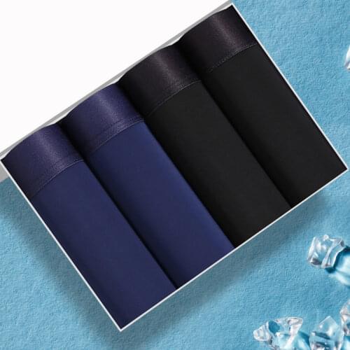 4 Pcs/Lot Mens Ice Silk Soft And Comfortable Underwear