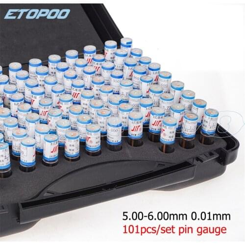 5.00~6.00mm Step 0.01mm Steel Pin Gauge Needle Gauge Pin Plug Measuring Tool,101pcs/lot