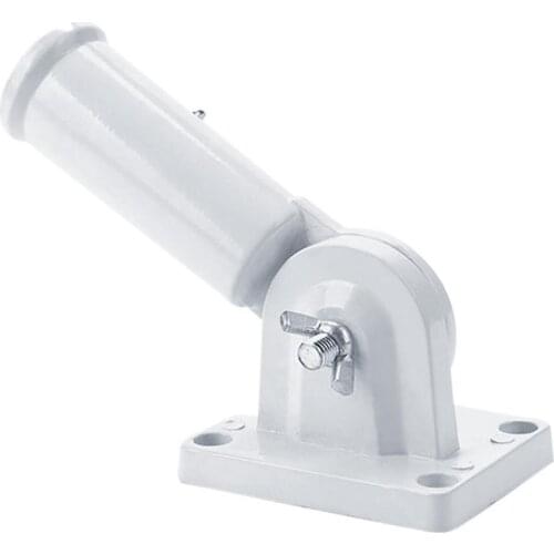 Aluminum White Adjustable Wall Mount Flagpole Holder Heavy Rust Flag Coated Pole Base Bracket Stand Proof Duty K7D0