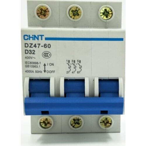CHINT C45N Mini Circuit Breaker DZ47-60 3P D32A 400V MCB