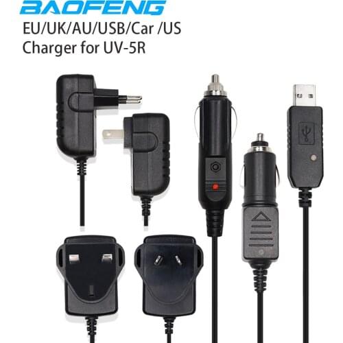 Baofeng Original UV-5R EU/US/UK/AU Plug Base Car Battery Charger USB Charger For Baofeng UV5R Walkie Talkie UV 5R Two Way Radio