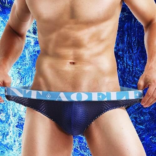Mens Under Wear Briefs Sexy Mid Rise Briefs U-Bulge Pouch Summer Breathable Panties Comfortable Underpants U-bag Intimates Male