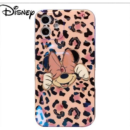 Disney Mickey Mouse for IPhone 7/8P/X/XR/XS/XSMAX/11/12Pro Cartoon Leopard Print Personalized Phone Case