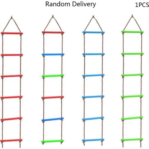 Wooden Rungs PE Rope Ladder Kids Sport Rope Swing Safe Fitness Equipment Child Climbing Indoor Outdoor Garden Toy