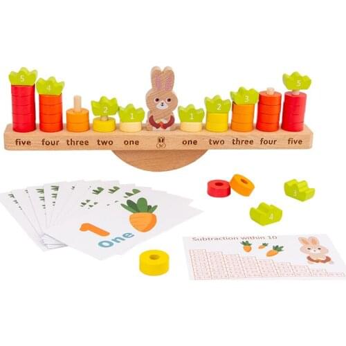 Children Animal Building Blocks Toys Rabbit Balance Calculation Brain Balance English Learning Early Childhood Education Toys