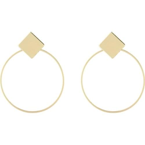 Europe and the United States personality simple geometric round metal big earrings earrings wholesale