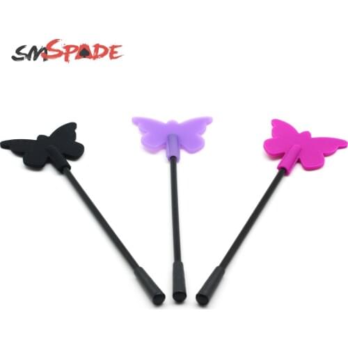 Purple butterfly silicone crop whip, spanking sex paddle flogger, flirting mini crop whip for couples sex punishment products